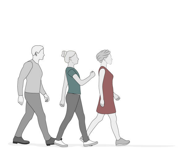 man, women are walking. crowd of people. people go to the goal. vector illustration. man, women are walking. crowd of people. people go to the goal. vector illustration. silhouette mother child crowd stock illustrations