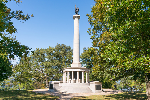 Chattanooga, TN - October 8, 2019: New York Peace Monument at Point Park near the  Chattanooga Battlefield