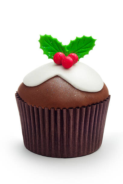 Christmas cupcake  christmas pudding stock pictures, royalty-free photos & images