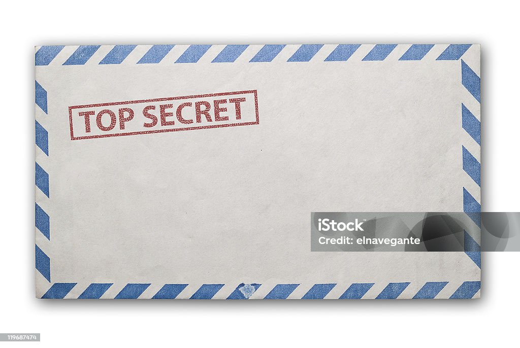 Viejo aislado sobre de alto secreto. - Foto de stock de Top Secret - Expresión en inglés libre de derechos