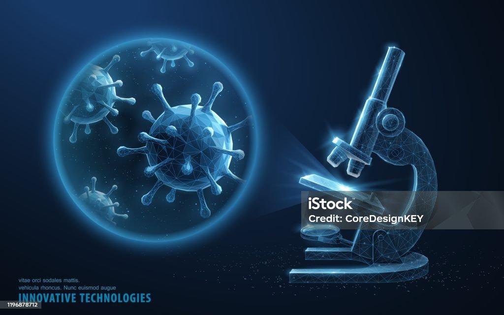 Microscope Virus Vector Virus Stock Illustration - Download Image Now - Microscope ...