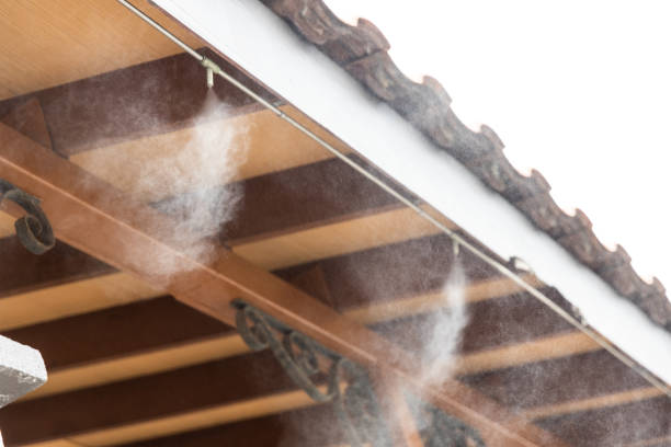 istock Mist cooling system on commercial building to manage ambient temperature 1196886492