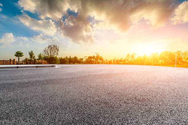 istock Asphalt road and beautiful sky at sunset. 1196890752