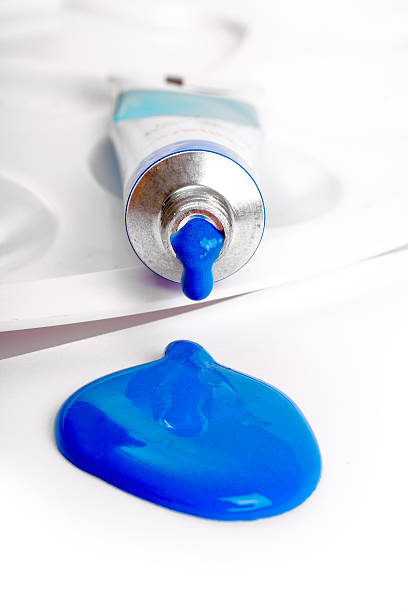 istock Blue paint, extruded from the tube 119689354