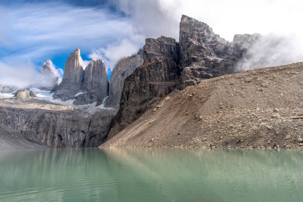 istock Cloudy sky and blue skies Torres del Paine 1196901774