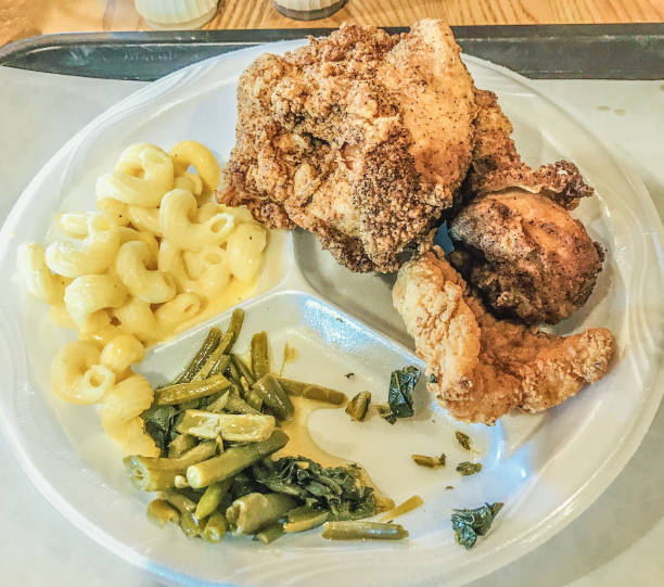 Plate of Southern Fried Chicken and Comfort Food