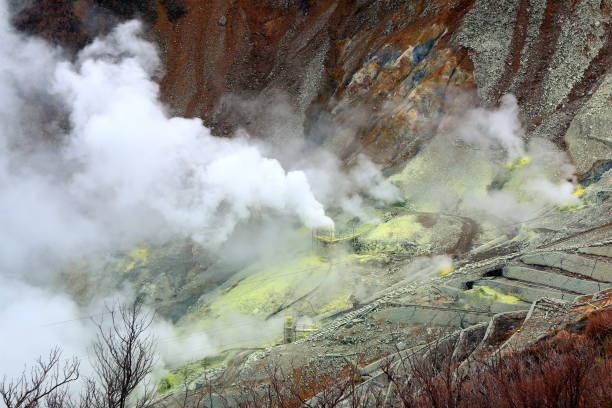 istock Hotspring from Owakudani Valley, Hakone, Japan 1196909889