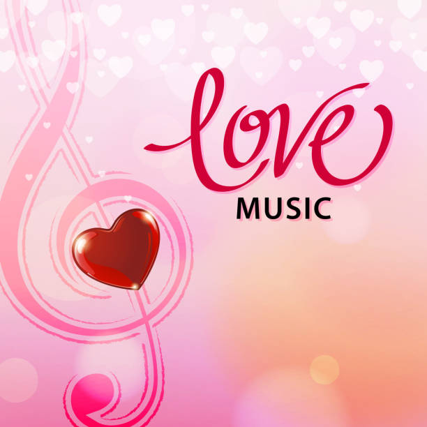 illustrazioni stock, clip art, cartoni animati e icone di tendenza di musica d'amore - valentines day heart shape backgrounds star shape