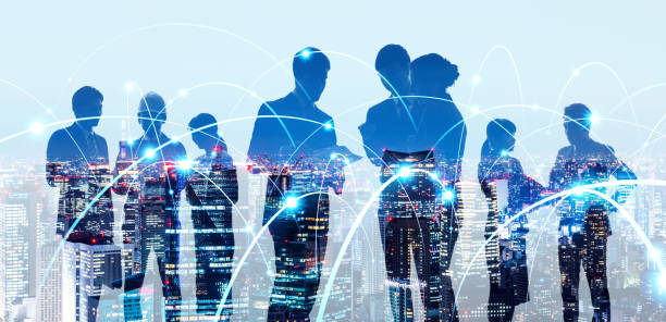 istock Group of people and communication network concept. Human resources. Teamwork of business. Partnership. 1196912021