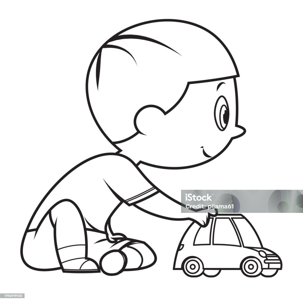 Ilustración de Libro Para Colorear Niño Jugando A Un Coche De Juguete y más Vectores Libres de Derechos de Dibujar - iStock Ilustración de Libro Para Colorear Niño Jugando A Un Coche De Juguete y más Vectores Libres de Derechos de Dibujar - iStock
