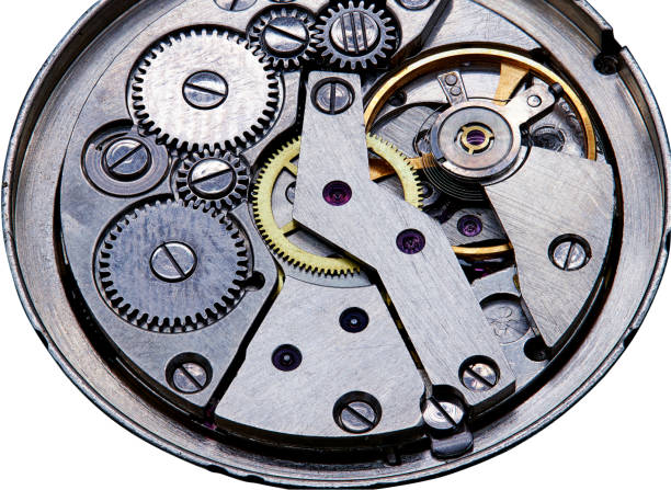 istock Old Soviet vintage clock mechanism watch 1196930039