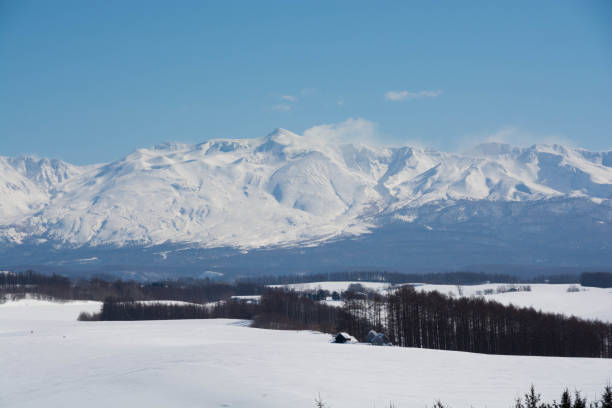 istock Snowy field and winter mountain peak 1196934798