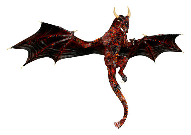 3D rendering of a fantasy dragon isolated on white background