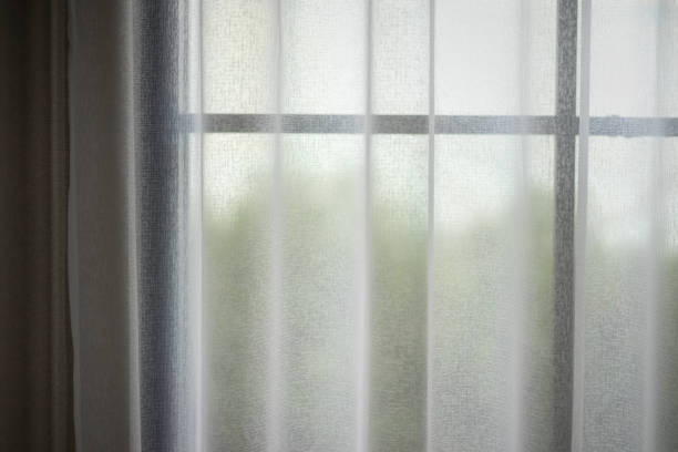 istock Brown Curtain with Beautiful Sun Light and Shadow 1196937959
