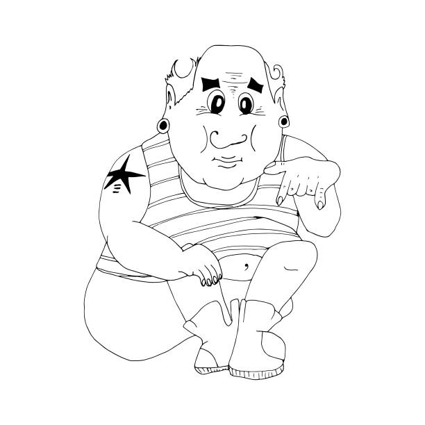 The Man Is A Felon Squatting Handdrawn Sketch Tunnels In The Ears Tattoo On The Arm In Prison Robe Stock Illustration - Download Image Now - iStock The Man Is A Felon Squatting Handdrawn Sketch Tunnels In The Ears Tattoo On The Arm In Prison Robe Stock Illustration - Download Image Now - iStock