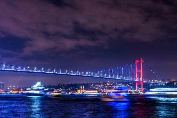 istock Istanbul Bosphorus Bridge at night. 1196940463