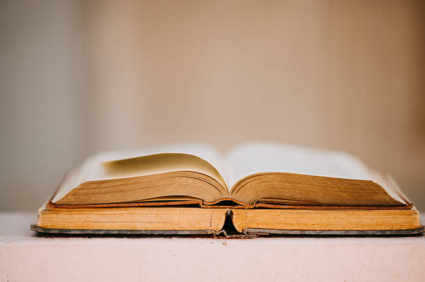 istock Two old books stacked with blurred bokeh background 1196944938