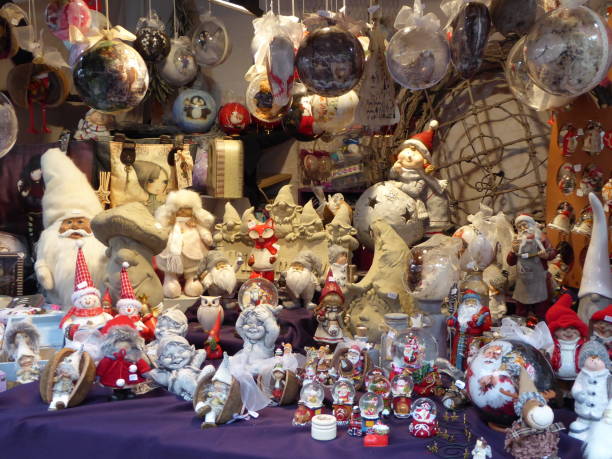 istock Christmas stand at a winter market. 1196945883