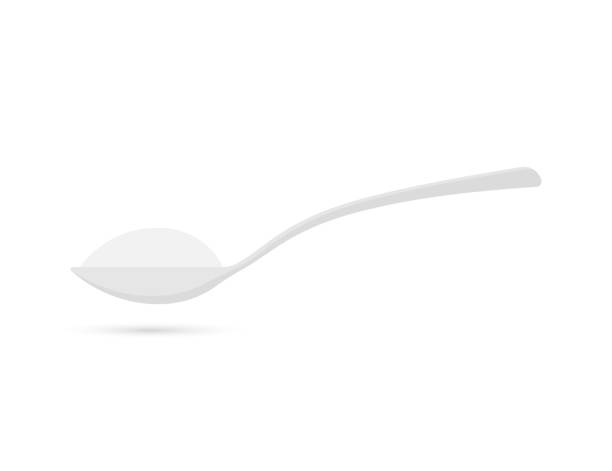 ilustrações de stock, clip art, desenhos animados e ícones de pour. spoon with sugar. baking and cooking ingredients. vector stock illustration - sugar spoon salt teaspoon