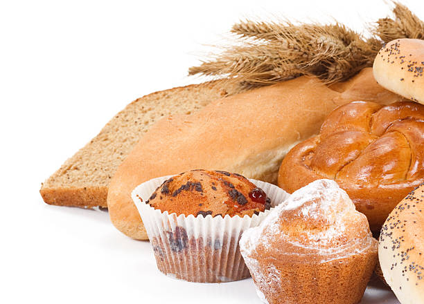 istock bread, bun, bagel and spike isolated on white 119694618