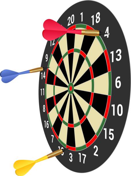 rzutki - dartboard bulls eye vector pub stock illustrations