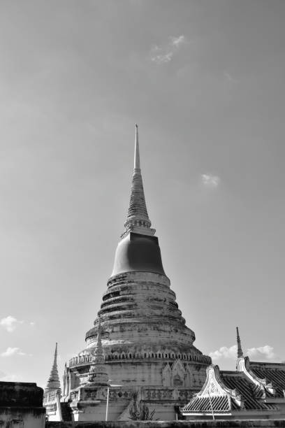 istock Phra Samut Chedi holy ancient pagoda with red robe 1196947701
