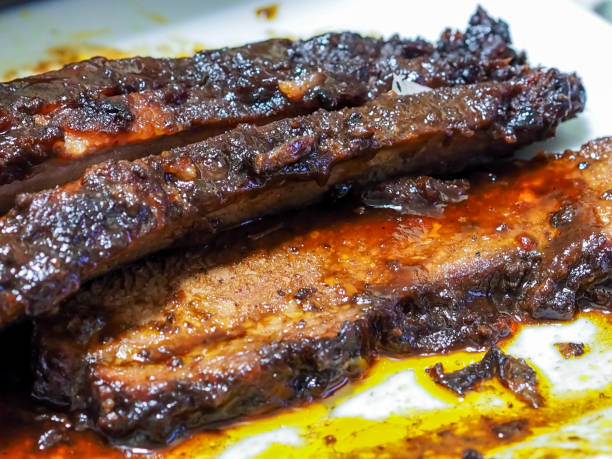 Freshly roasted succulent beef brisket
