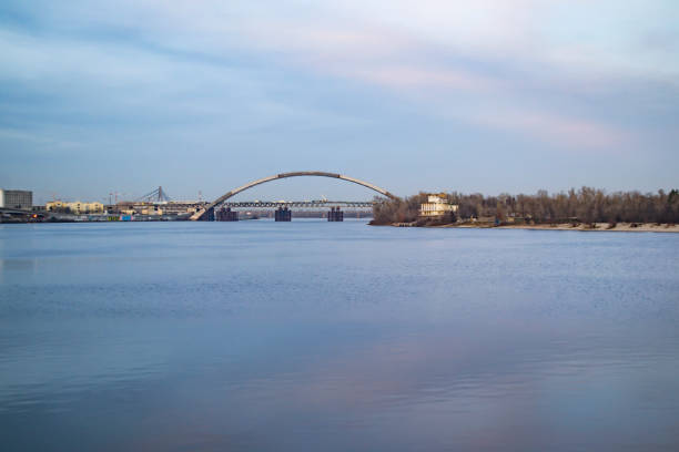 istock Bridge at sunset. Beautiful landscape. 1196952979