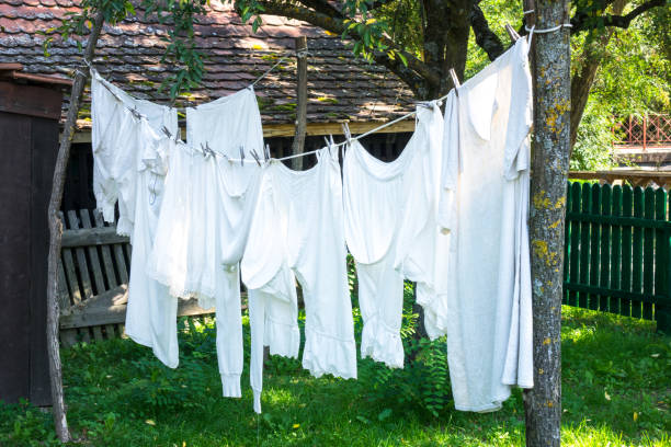 istock Vintage underwear drying in a sunny garden 1196955749
