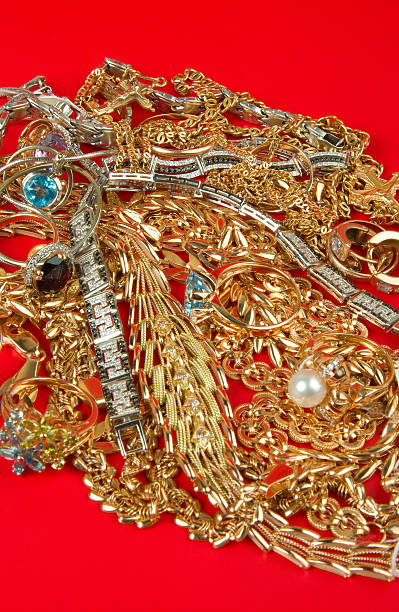 istock Pile of Gold on a red 119695883