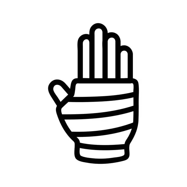 Vector illustration of hand bandage icon vector. Isolated contour symbol illustration