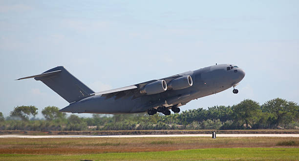 istock C-17 Transport airplane takeoff 119696184