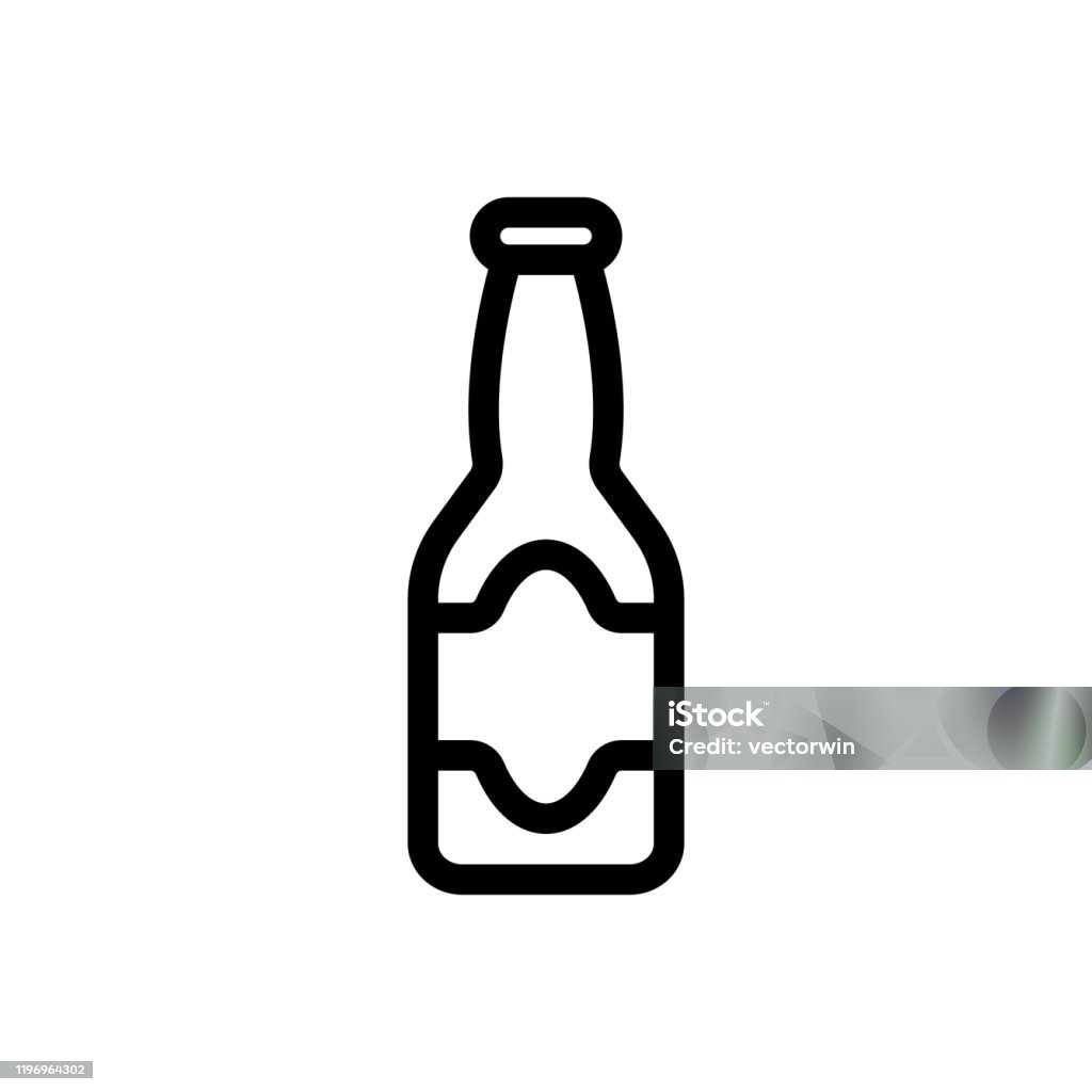 Confronteren cache Triviaal Een Fles Bier Pictogram Vector Geïsoleerde Contour Symbool Illustratie  Stockvectorkunst en meer beelden van Alcohol - iStock
