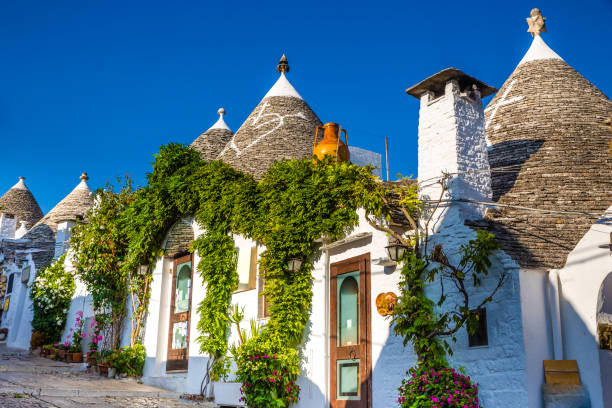 Alberobello With Trulli Houses - Apulia, Italy Beautiful Town Of Alberobello With Trulli Houses - Apulia Region, Italy, Europe trulli house photos stock pictures, royalty-free photos & images