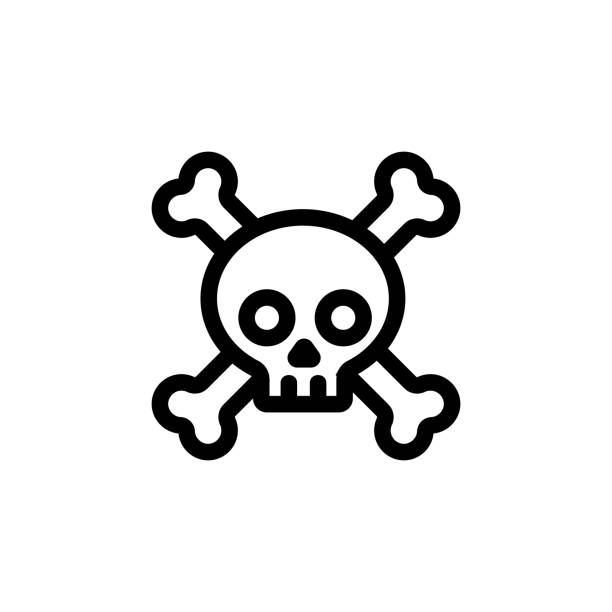 ilustraciones, imágenes clip art, dibujos animados e iconos de stock de sustancias venenosas vector de icono. ilustración de símbolo de contorno aislado - calavera