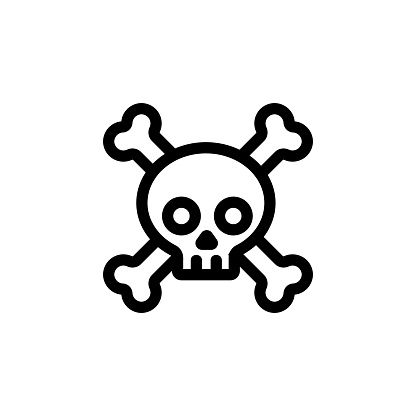 poisonous substances icon vector. A thin line sign. Isolated contour symbol illustration