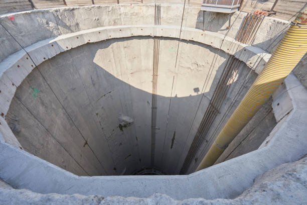 Huge railway tunnel under construction.