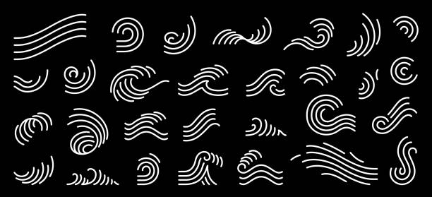 abstrakte linie vektor-illustration. - wave stock-grafiken, -clipart, -cartoons und -symbole