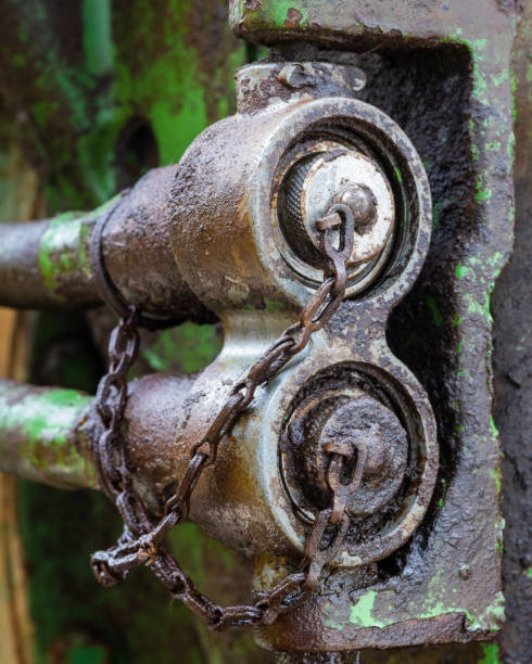 istock Greasy Hydraulic Connectors on a Tractor 1196980162