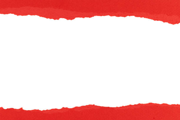 istock Torn paper with rolled edge with blank space. Torn paper with white copy space. Empty space for your message. Two pieces of torn paper with opening showing white clipping path. 1196981482