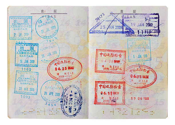 istock Japanese Passport with stamps 119698212