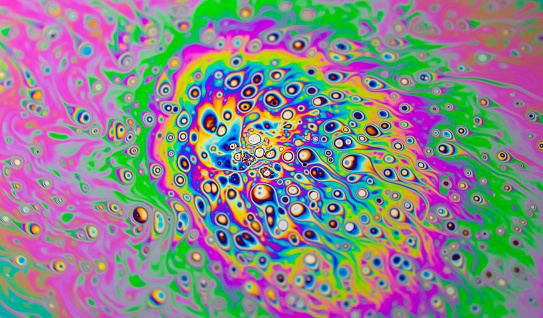 Macro shot of a soap bubble.