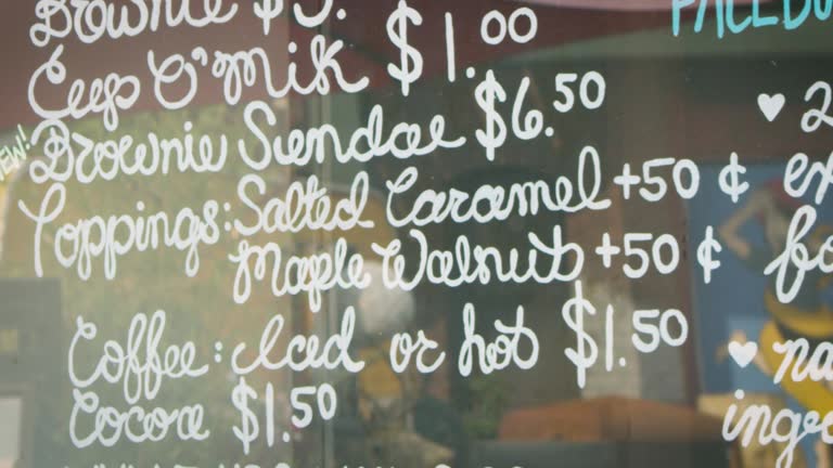 Food Menu at a Funky Flea Market in the Georgetown Neighborhood of Seattle, Washington