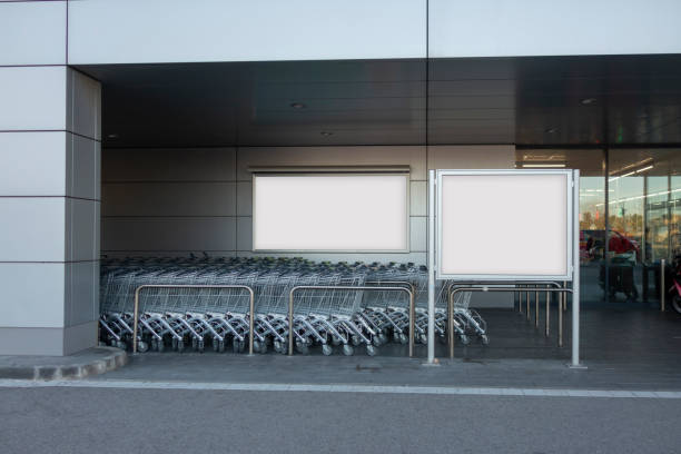 Blank billboard in a supermarket