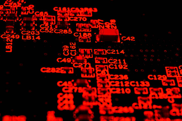 istock Macro shot of Circuit board with resistors microchips and electronic components. Computer hardware technology. Integrated communication processor. Information engineering. Semiconductor. PCB. Closeup 1196988679