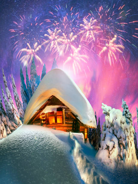 istock Fireworks in a mountain house 1196991703