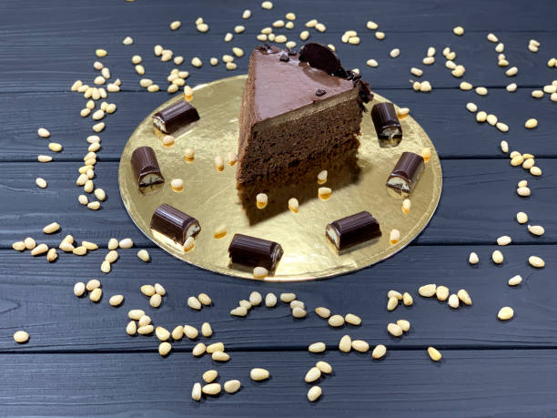 istock Chocolate dessert on a black background. 1196993214