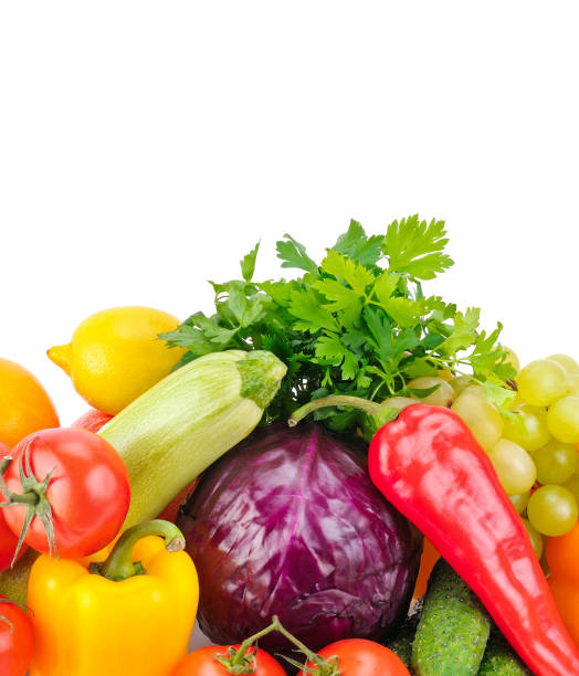 istock Fruits and vegetables isolated on a white background. 1196994910
