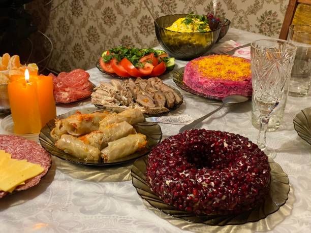 istock New Year's table with traditional dishes 1197000150