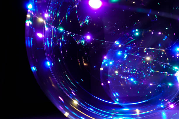 istock Colored lights in the form of a sphere on a dark background. Abstract dark background. Space emulation 1197000193